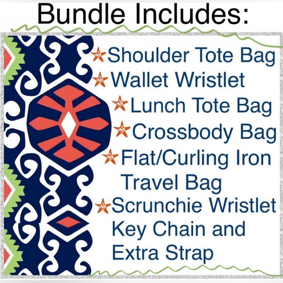 Vera Bradley Retired Sun Valley Bundle 6 Items Like New/EUC - Picture 1 of 12
